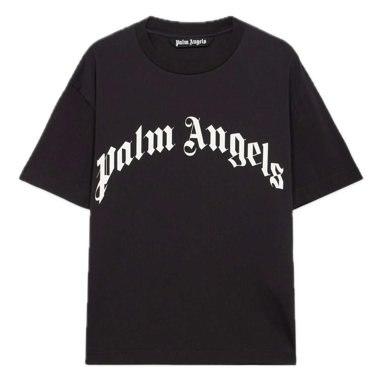 Polera Palm Angels Curved Logo Regular Black/Off White