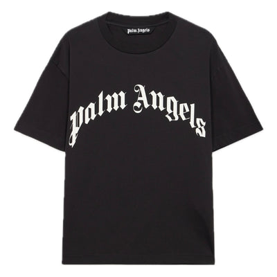Polera Palm Angels Curved Logo Regular Black/Off White