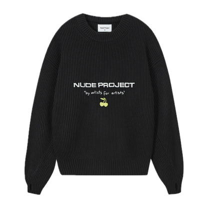 Sweater Nude Wavy Jersey Black - M