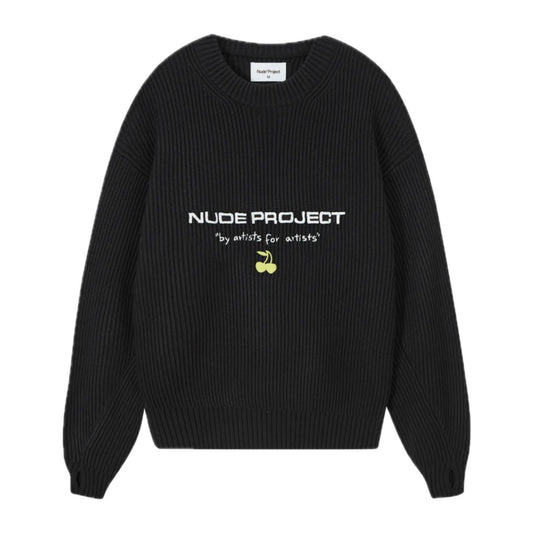 Sweater Nude Wavy Jersey Black - M