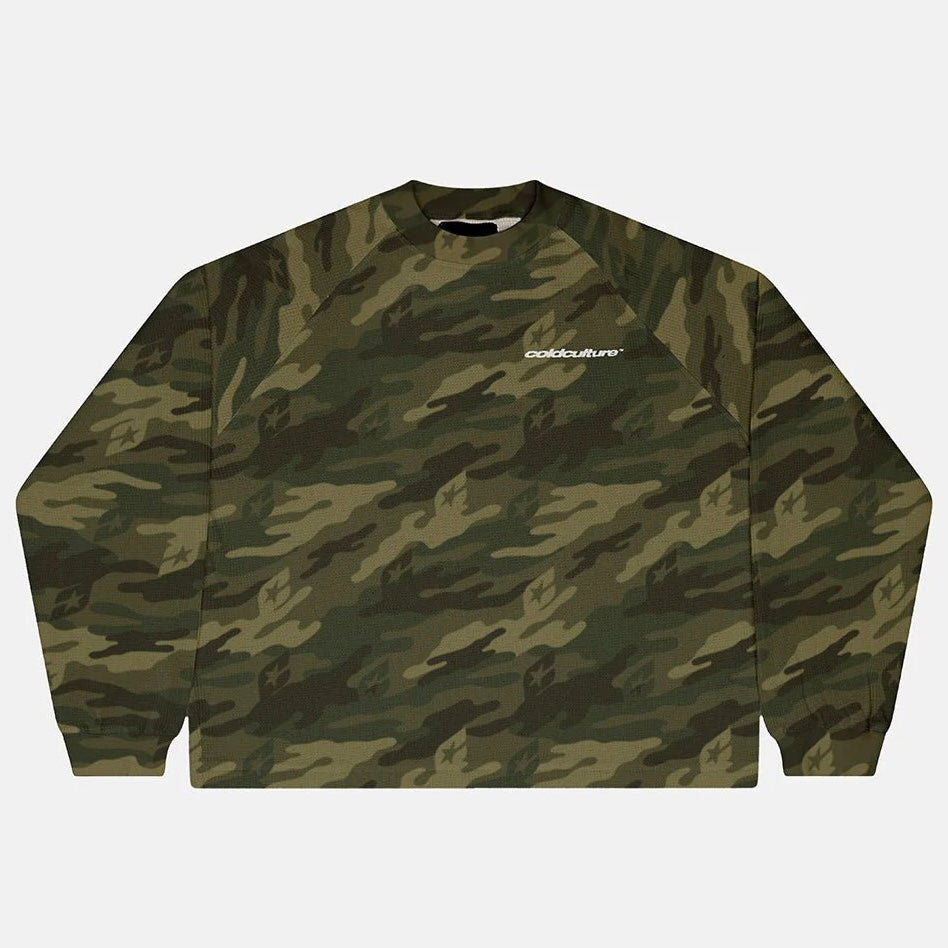 Polera Cold Culture Camo Thermal Longsleeve Tee Green