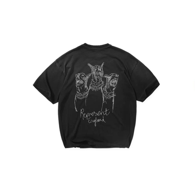 Polera Represent Hand Drawn Thoroughbred Aged Black