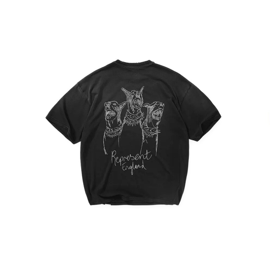 Polera Represent Hand Drawn Thoroughbred Aged Black