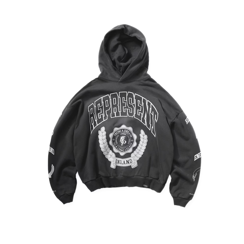 Poleron Represent Legacy Crest Stained Black