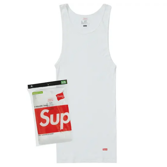 Camiseta básica - Supreme White / Hanes Talla L