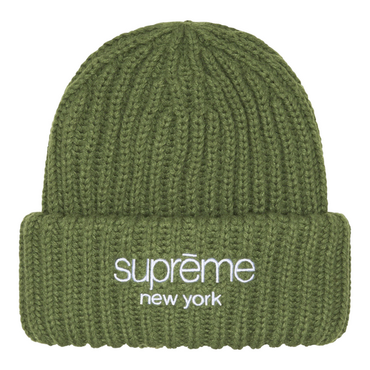 Gorro Supreme Classic Logo Chunky Ribbed Green