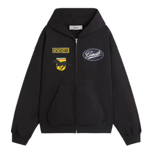 Poleron Fake Gods Racing Zipper Black