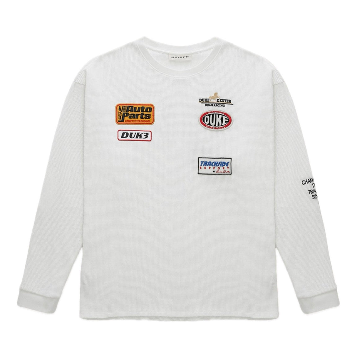 Polera Duke + Dexter DR4 White Track Waffle L/S Top