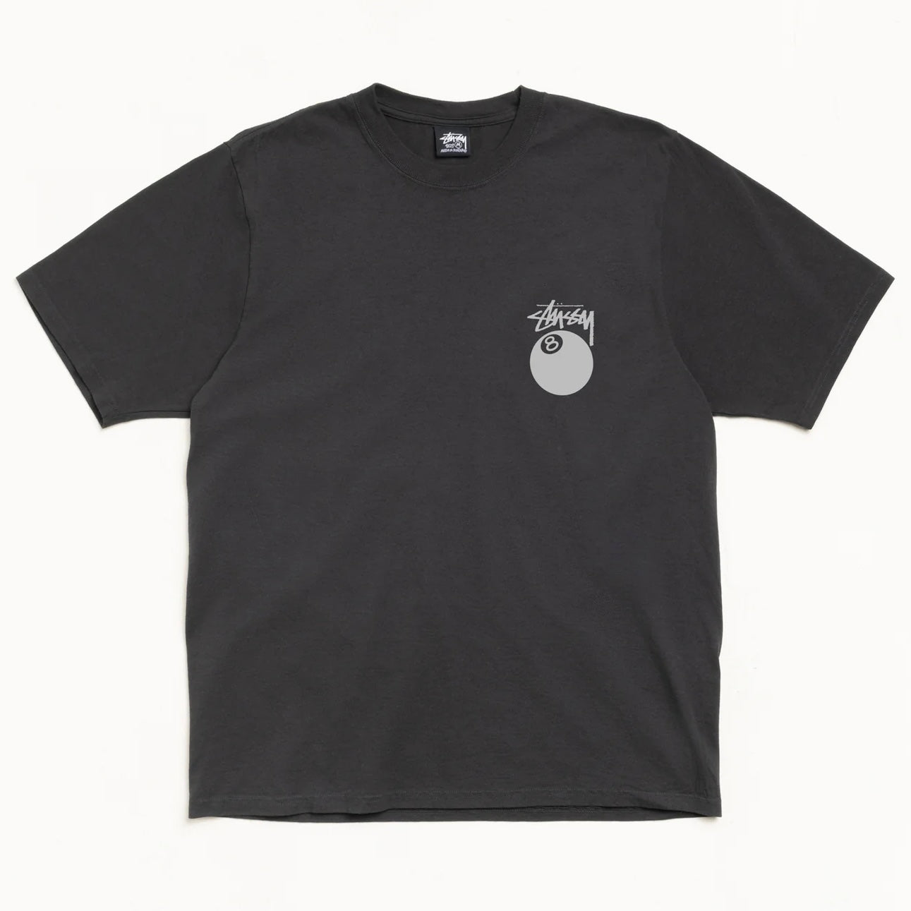 Polera Stussy 8 Ball Pig Dyed Faded Black