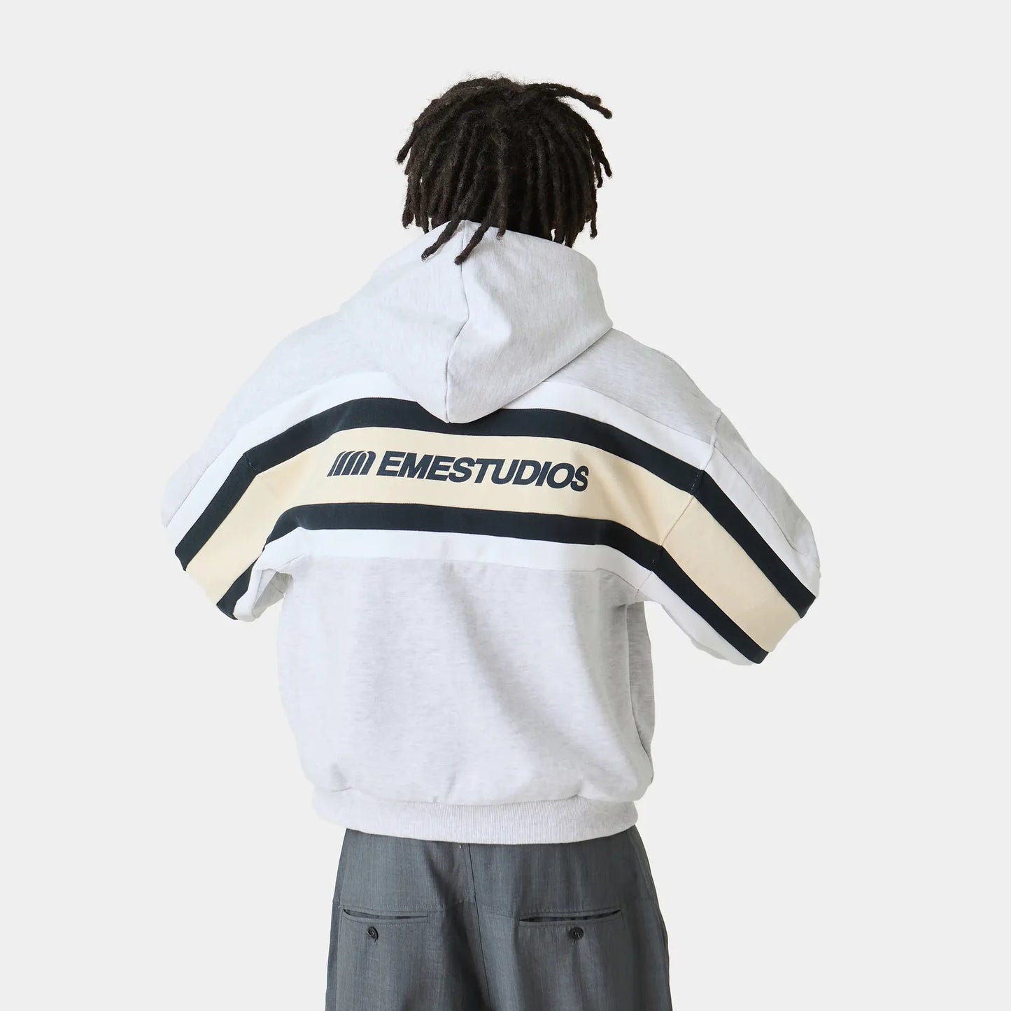 Poleron Eme Studios Vanguard Heather Grey Oversized Hoodie