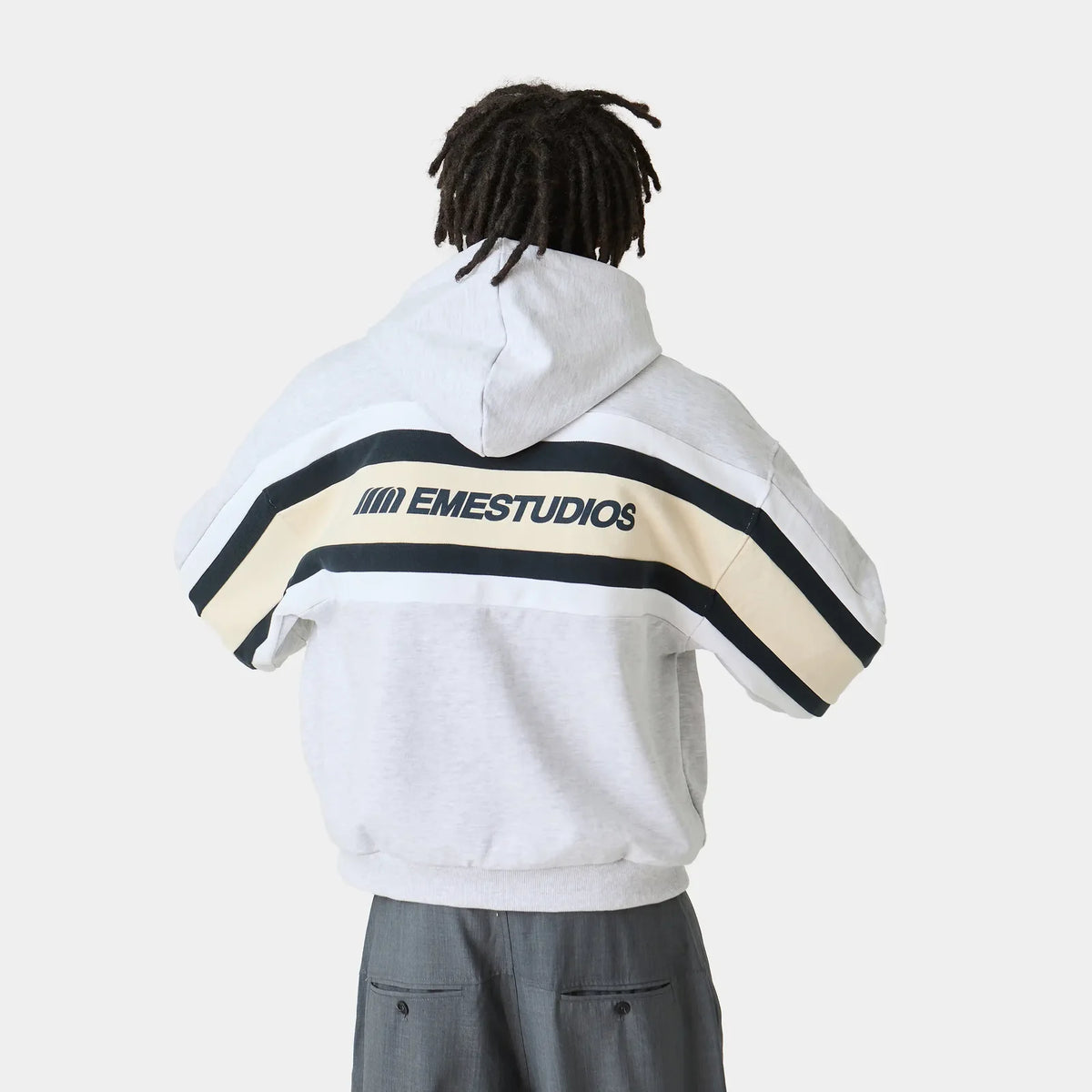 Poleron Eme Studios Vanguard Heather Grey Oversized Hoodie
