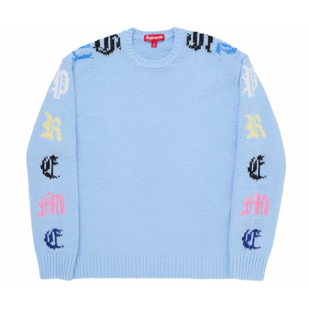 Sweater Supreme Old English Sleeves Light Blue
