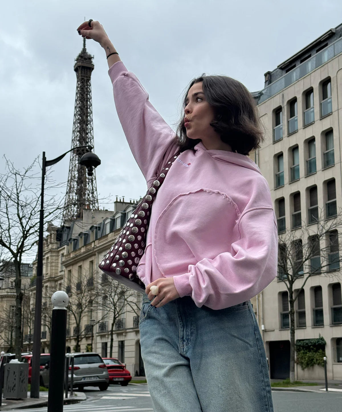 Poleron Fake Gods Interlock Rose Hoodie