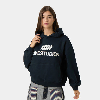 Poleron Eme Studios Brook Navy Oversized Hoodie
