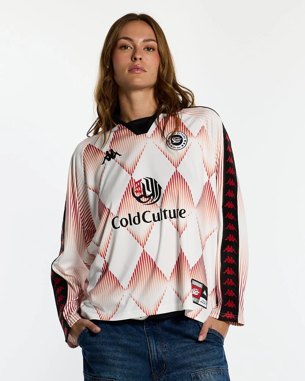 Polera Cold Culture x Kappa Longsleeve Jersey Red