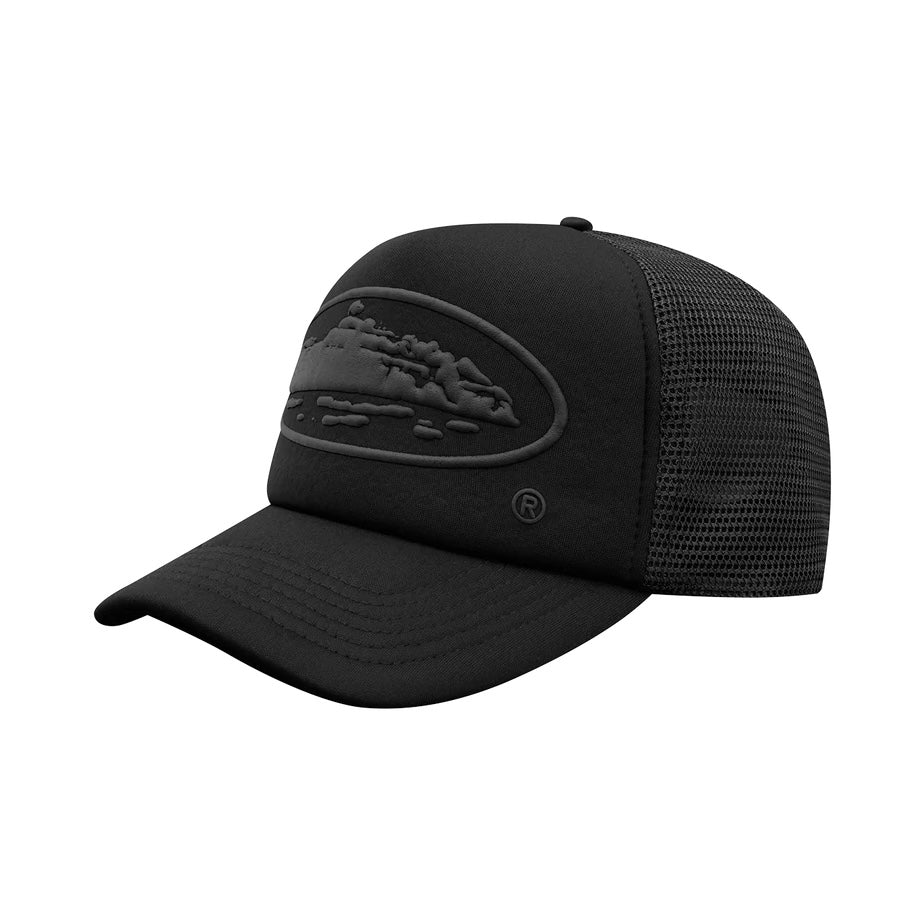 Gorro Corteiz Alcatraz Puff Print Trucker Triple Black
