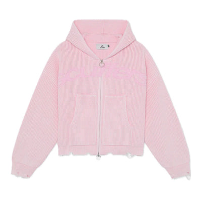 Sweater Scuffers New Light Pink Buzz Knit Zipper