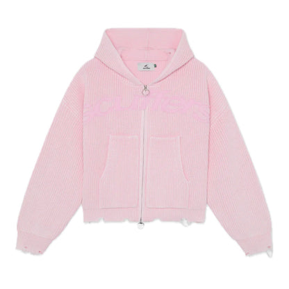 Sweater Scuffers New Light Pink Buzz Knit Zipper