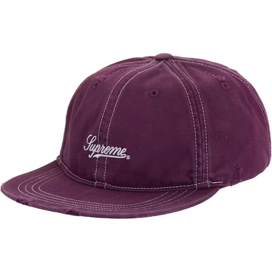 Gorro Supreme Distressed Script 6-Panel Red