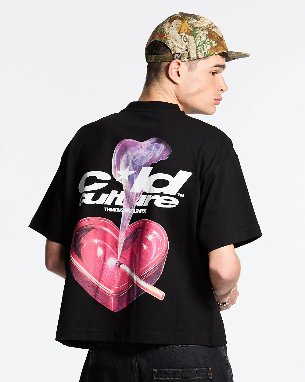 Polera Cold Culture Heart Ashtray Black