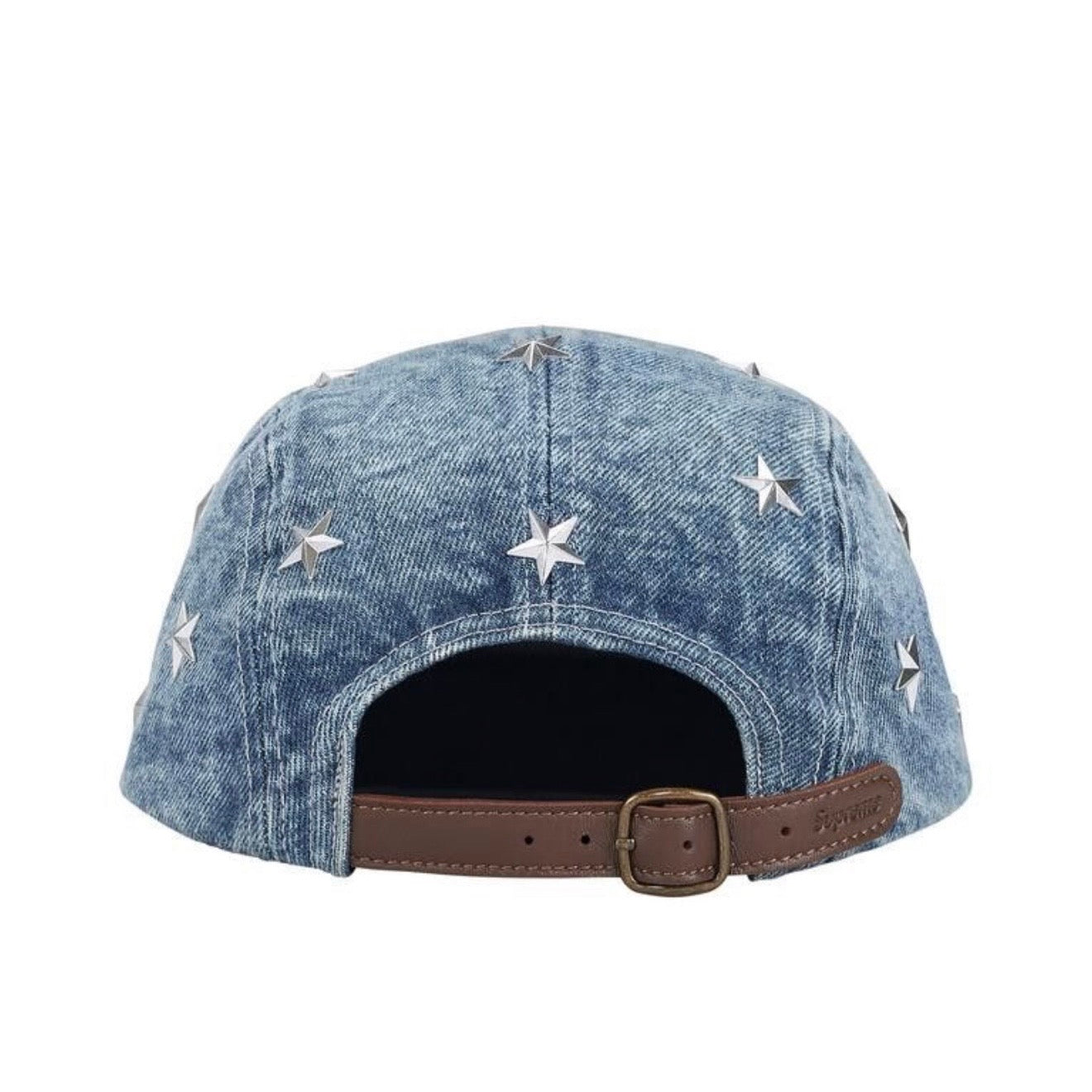 Gorro Supreme Stars Studded Denim Camp Cap Washed Indigo SS26