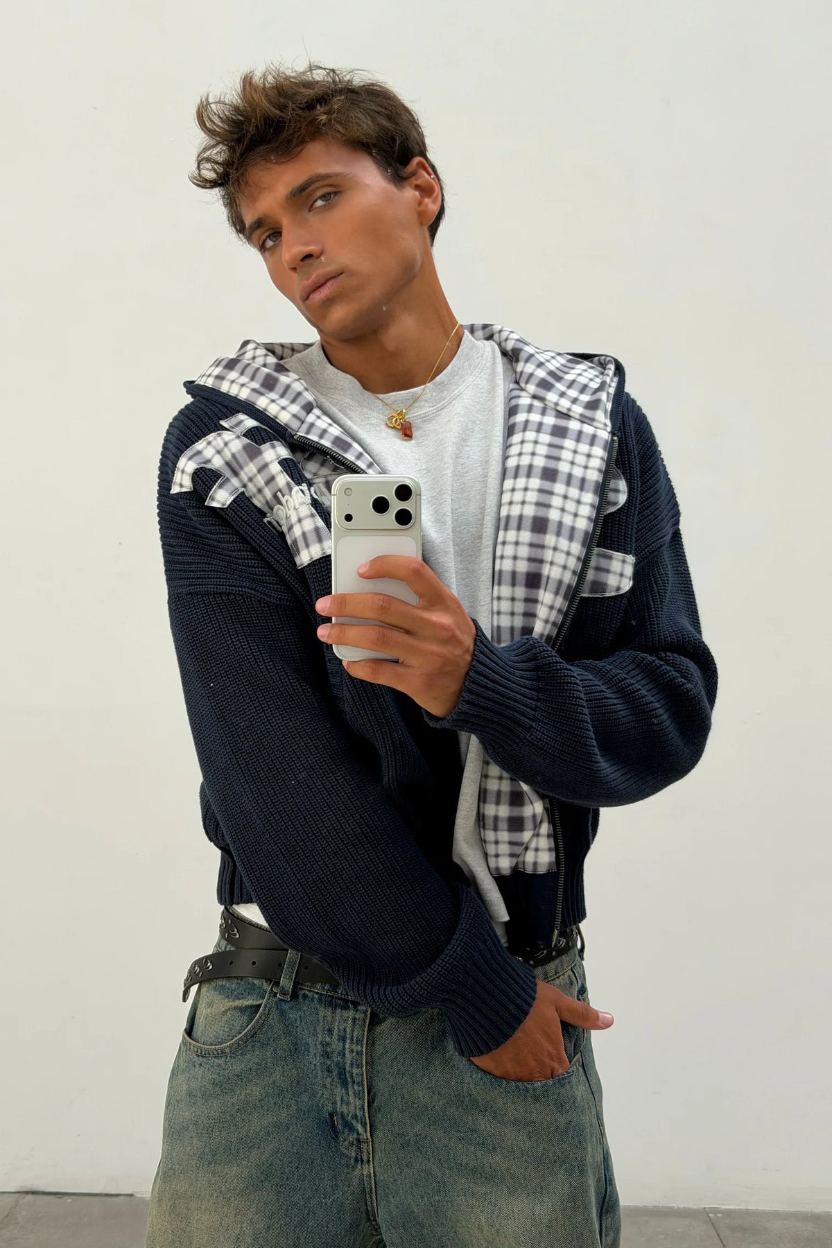 Sweater Scuffers Brooks Navy Zipper Knit