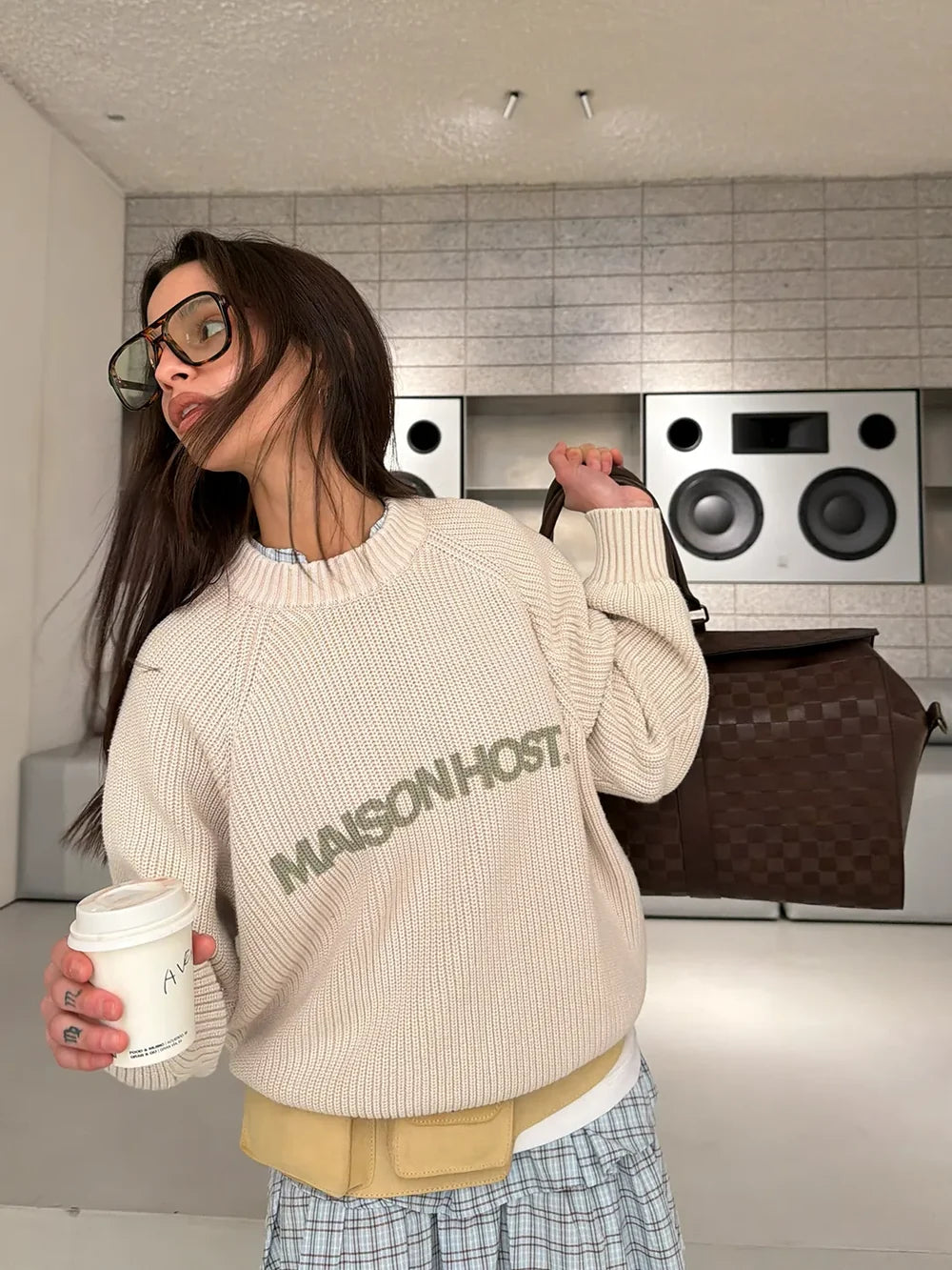 Sweater Maison Host Iconic MH Knit Ecru