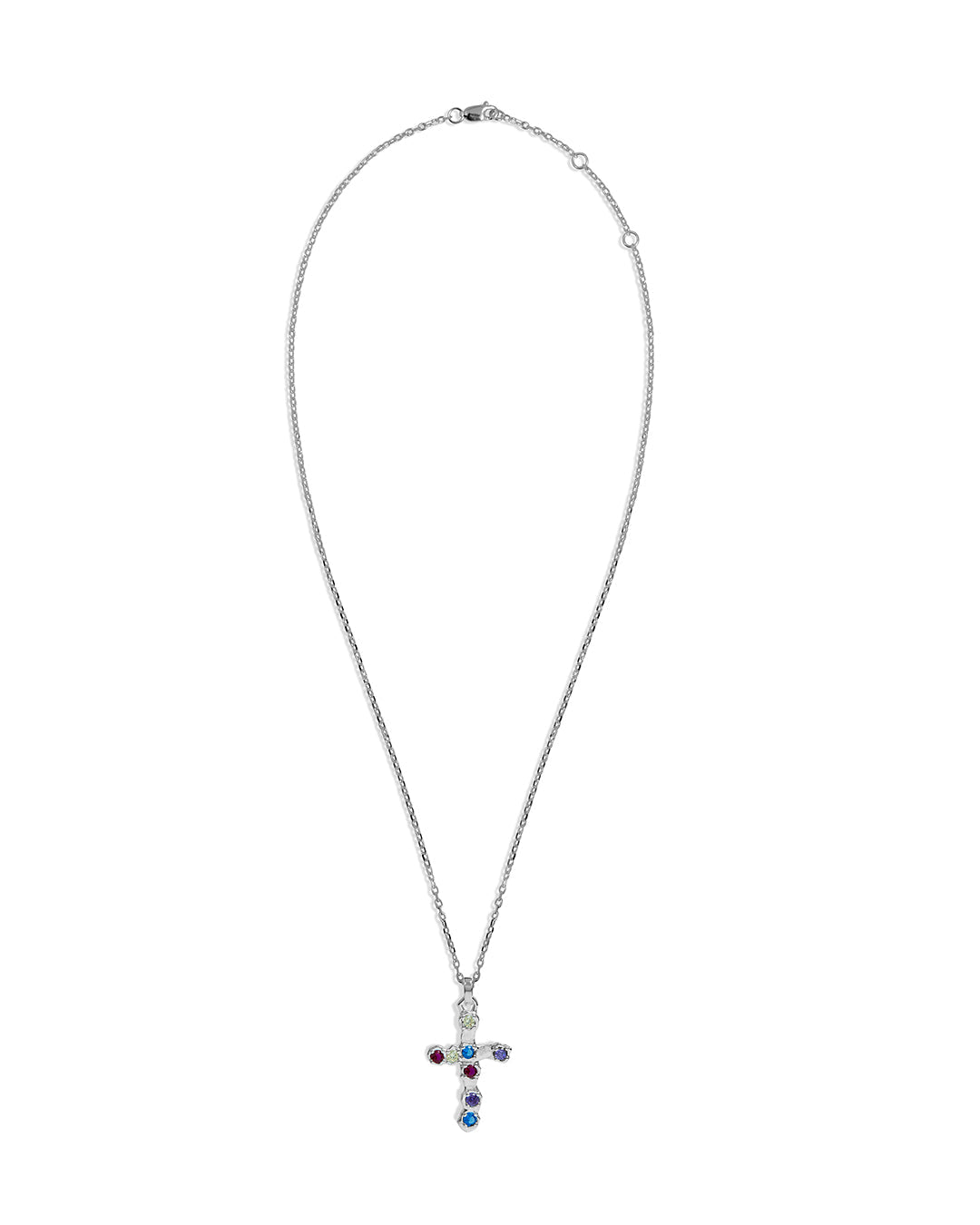 Collar Twojeys Multicolor Stone Cross Necklace