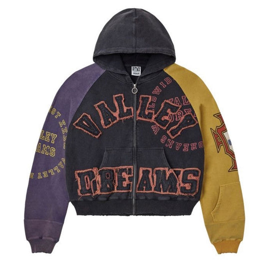 Poleron Vale Forever Valley Crest Zip Up Purple/Black & Yellow