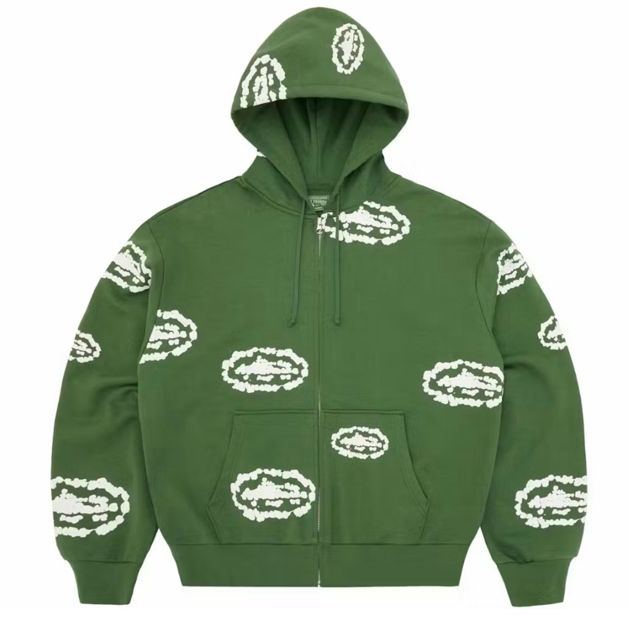 Poleron Corteiz x Denim Tears Zip Hoodie Green FW25