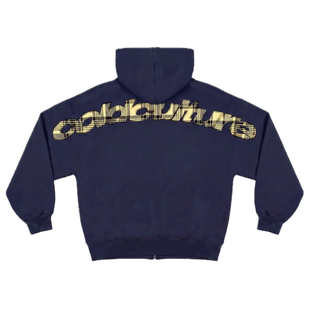 Poleron Cold Culture Tartan Distress Curved Zip Blue