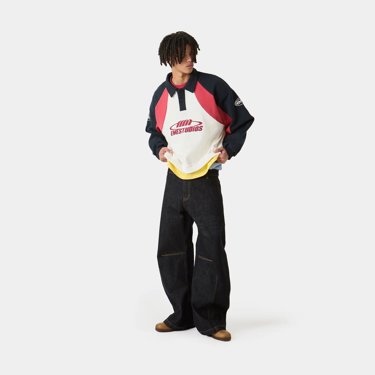 Poleron Eme Studios Tipton Navy Polo Crewneck