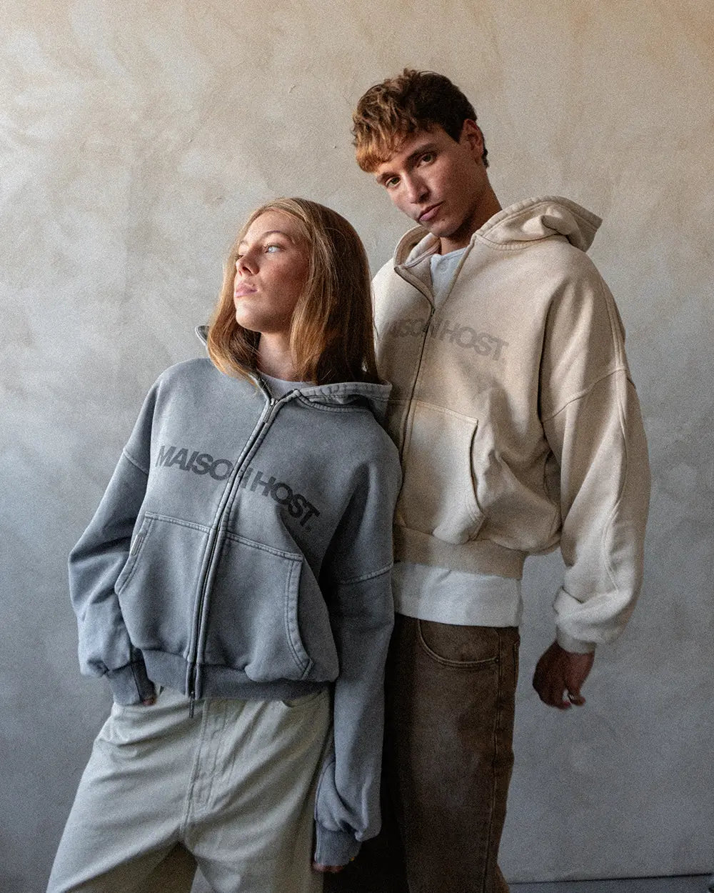 Poleron Maison Host Erode Wave Zipped Grey