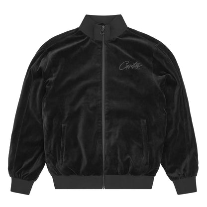 Chaqueta Corteiz VVS Velour Track Jacket Triple Black