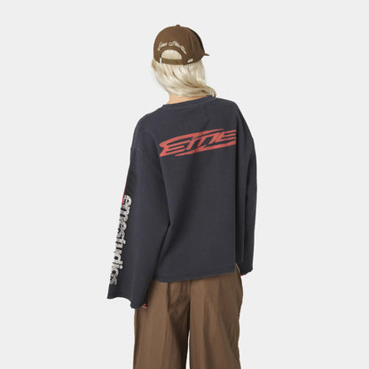 Poleron Eme Studios Waffle Navy Crewneck