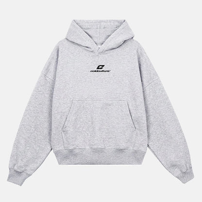 Poleron Cold Culture Tartan Distress Curved Hoodie Heather Grey