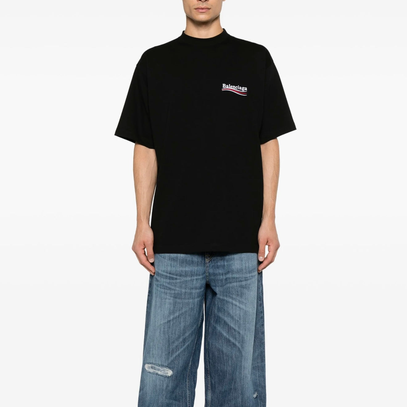 Polera Balenciaga Political Black