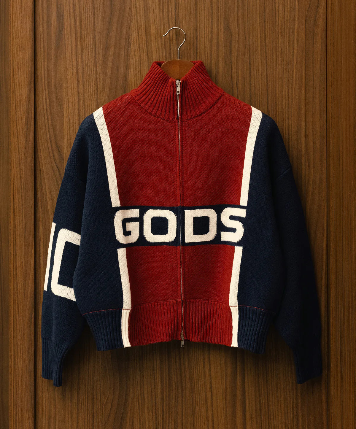 Sweater Gods Brand Alpine Rally Knitted Zipper Red/Navy
