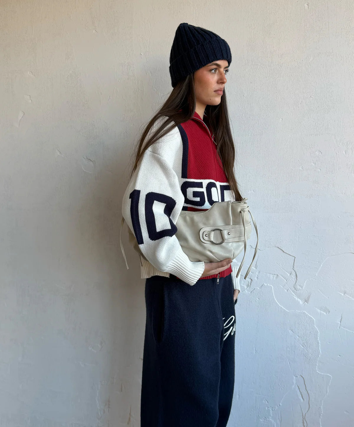 Sweater Gods Brand Alpine Rally Knitted Zipper Red/White