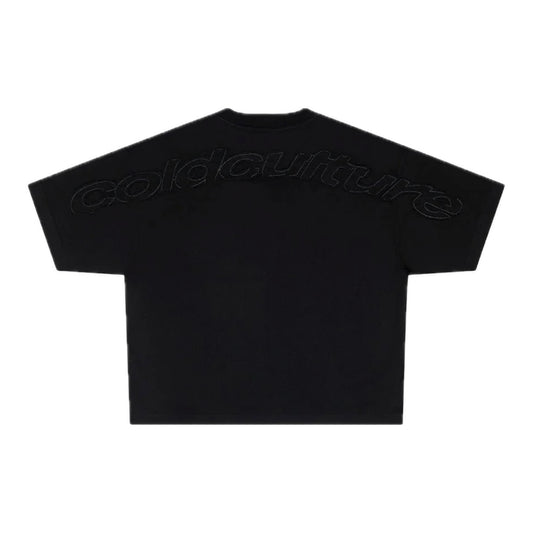 Polera Cold Culture Distress Curved Tee Black