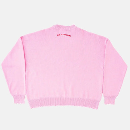 Sweater Cold Culture Stars Knit Pink