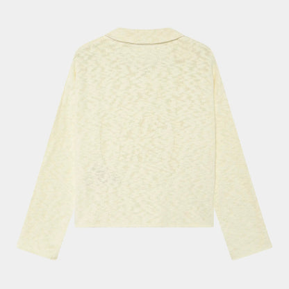 Sweater Eme Studios Kiff Polo Off Sand Knit Distressed