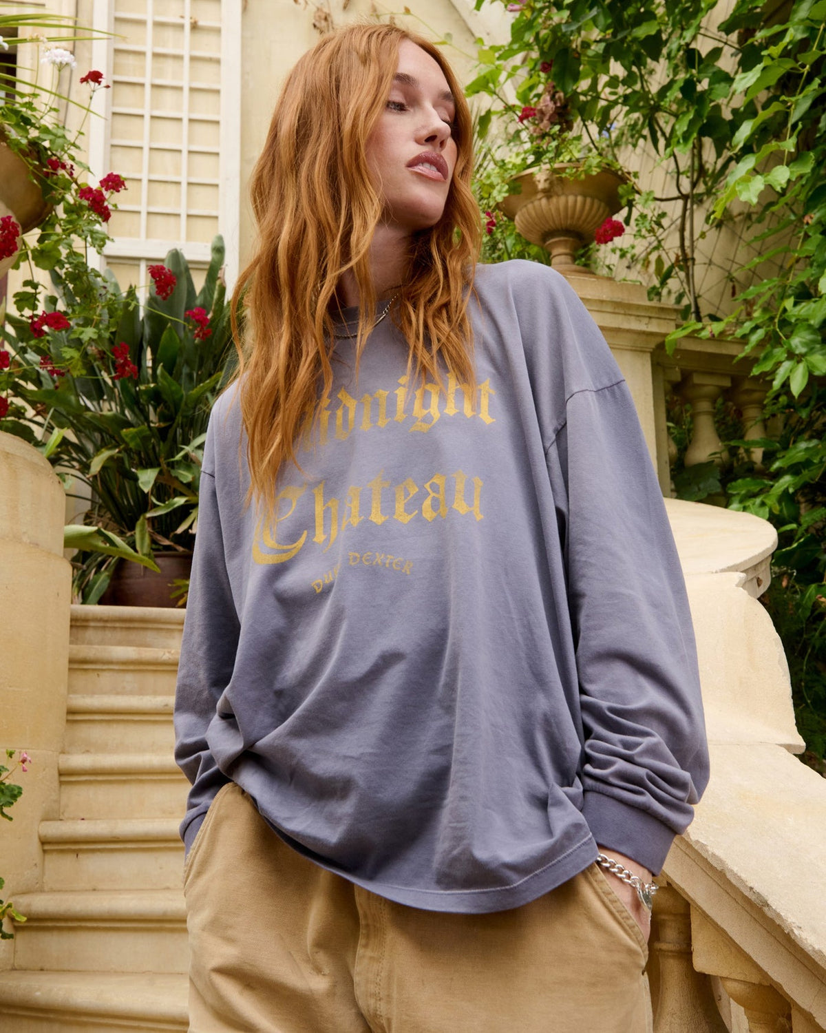 Polera Duke + Dexter  MC Sun Faded Purple L/S Top