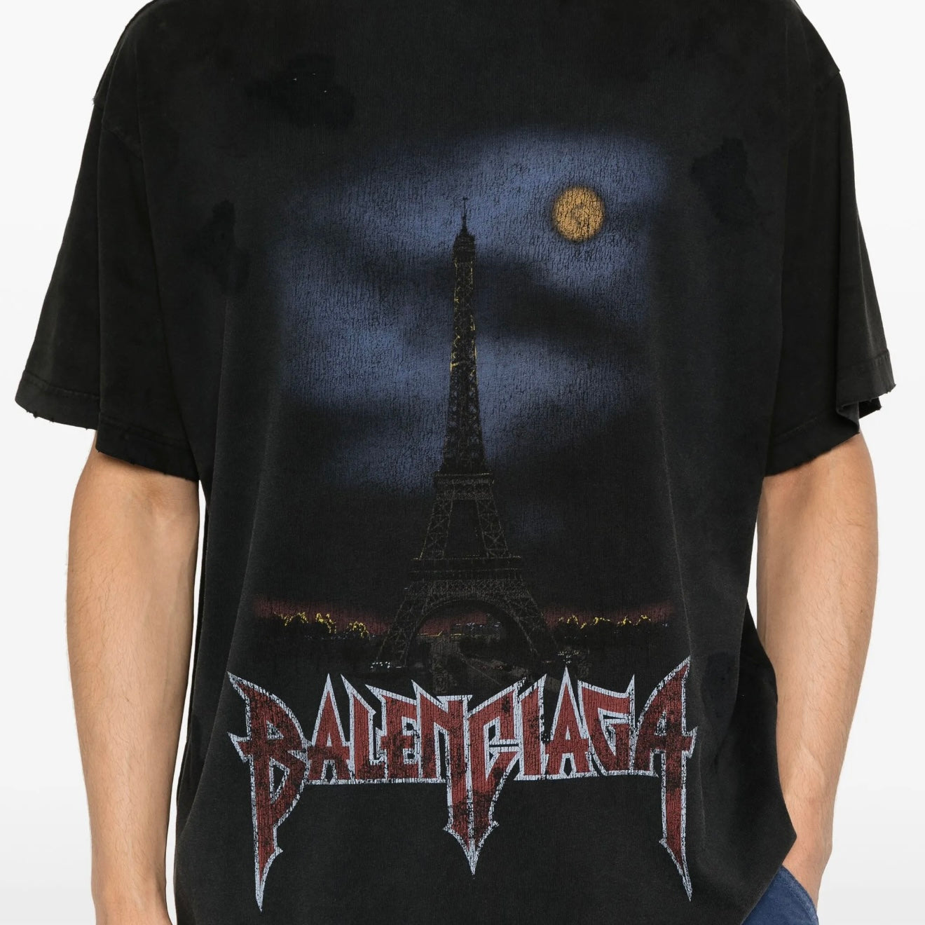 Polera Balenciaga Paris Moon Black Oversized
