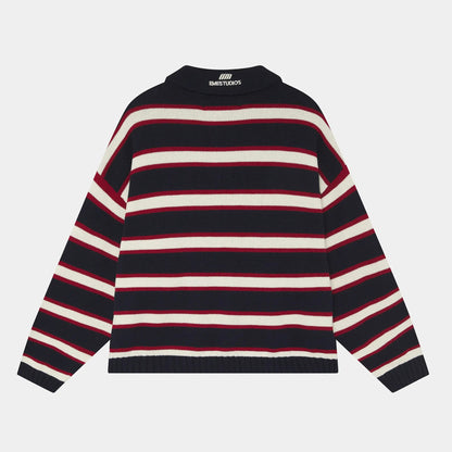 Sweater Eme Studios Sweet Navy Knit Polo
