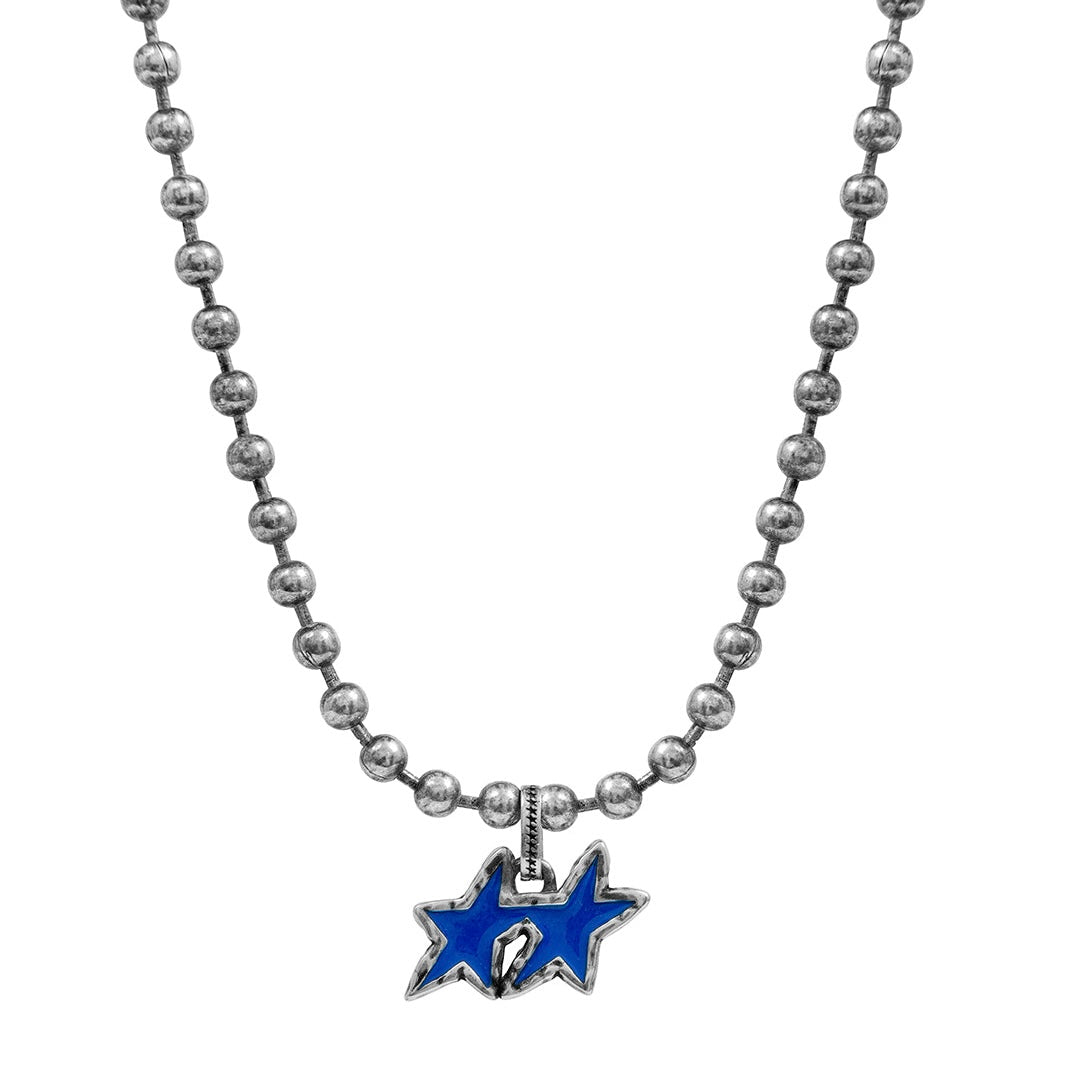 Collar Twojeys Blue Melted Stars Ball Necklace