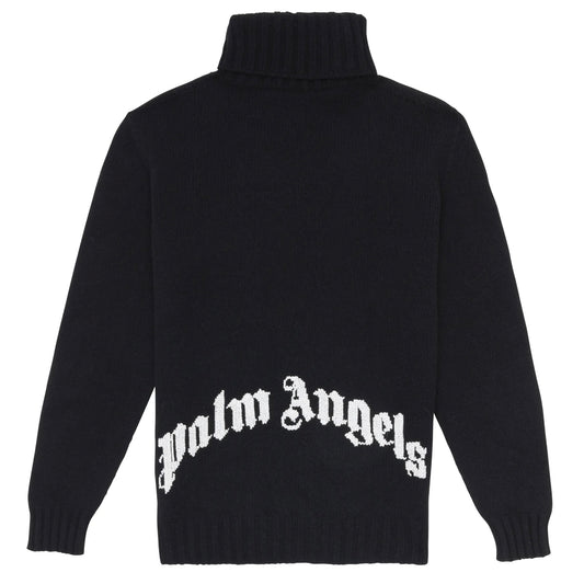Sweater Palm Angels Logo Turtle Neck Black
