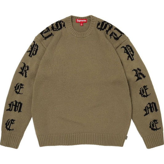 Sweater Supreme Old English Sleeves Olive SS26