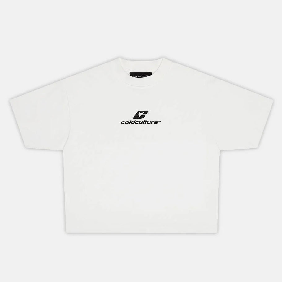 Polera Cold Culture Tartan Curved Tee White