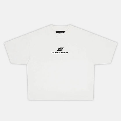 Polera Cold Culture Tartan Curved Tee White